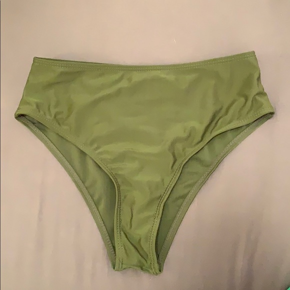 Forest green high waisted swim bottoms - Picture 1 of 3